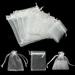 30 Stück 4 Stile rechteckige Organzabeutel Schmuckaufbewahrungsbeutel Hochzeitsgeschenk Party Mesh Kordelzug Geschenk&nbsp;OP-FS0001-01C