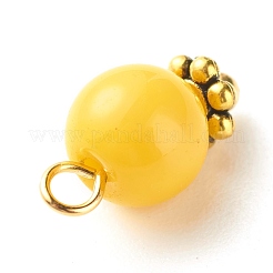 Imitation Jade runde Glasperlen Charms&nbsp;PALLOY-JF01142