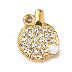Sportlicher Schmuck aus Edelstahl 304 mit Strass- und Kunststoffperlenanhängern&nbsp;STAS-G393-04G