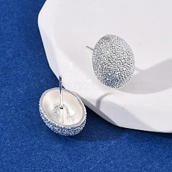 Boucles d'oreilles à tige texturées en laiton&nbsp;EJEW-A143-02E-S