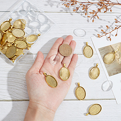 30 Stück ovale Cabochon-Fassungen für Anhänger aus Legierung&nbsp;DIY-SP0006-91