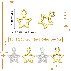 200pcs 2 Farben Legierungscharme&nbsp;FIND-SC0019-54