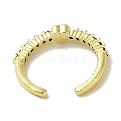 Manschettenringe mit Gestellplattierung aus Messing mit Mikropavé-Zirkonia&nbsp;RJEW-H228-07G-01