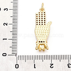 Pendenti in zirconi cubici trasparenti in micro pavè di ottone&nbsp;KK-N268-35G
