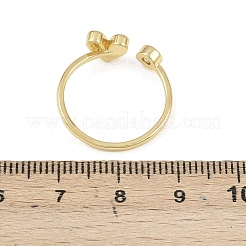 Offene Manschettenringe aus Messing mit Mikropavé-Kubikzirkonia für Damen&nbsp;RJEW-K308-02B-G