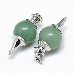 Pendentifs en aventurine vert naturel&nbsp;G-T073-13L