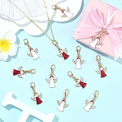 10 pendentif décoratif en alliage émaillé de Noël&nbsp;HJEW-YW00277-01