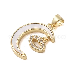 Pendenti in zirconi cubici trasparenti in micro pavè di ottone&nbsp;KK-I712-49G-06
