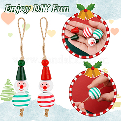 Kit de fabrication de pendentifs en bois pour décoration de Noël en forme de bonhomme de neige&nbsp;DIY-GA0006-47