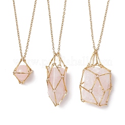 3 pièce 3 styles 304 chaîne de câble en acier inoxydable pochette en macramé support de pierre vide fabrication de collier&nbsp;NJEW-JN04969