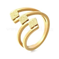 Bague en acier inoxydable 304 texturé en forme de losange pour femme&nbsp;RJEW-L126-09B-G