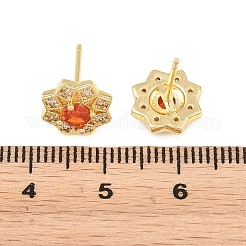 Boucles d'oreilles en laiton avec micro pavé de zircons cubiques pour femmes&nbsp;KK-A305-03G-05