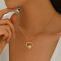 Collier pendentif en acier inoxydable avec zircone cubique pour femme&nbsp;EX1626