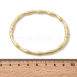 Bambus-Messing-Armreifen mit Scharnierverschluss für Damen&nbsp;BJEW-H639-05B-G
