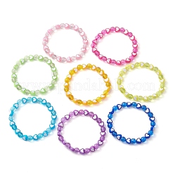 Set di braccialetti elasticizzati con perline acriliche sfaccettate rotonde e a cuore da 8 pezzo da 8 mm&nbsp;BJEW-JB10240-01
