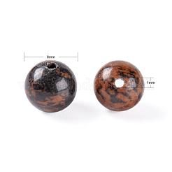 100pcs 8mm natürliche Mahagoni-Obsidian-Rundperlen&nbsp;DIY-LS0002-03