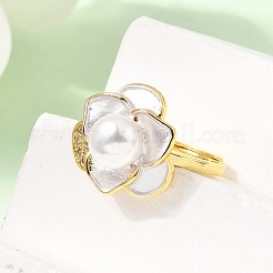 Anillos ajustables de latón con microincrustaciones de circonitas cúbicas y esmalte&nbsp;CU-CBABA66-01B-G