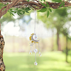 Ornamenti pendenti in lega di luna e stella&nbsp;HJEW-TADJ0022