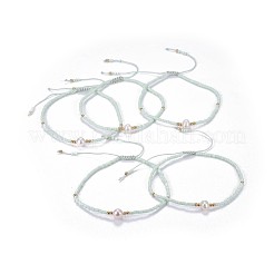 Nylon regolabile bracciali intrecciati cavo di perline&nbsp;X-BJEW-P256-B07
