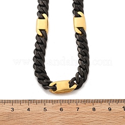 304 Edelstahl Cuban Link Kette Halsketten für Frauen Männer&nbsp;NJEW-A033-01A-EB