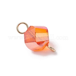 7 breloque connecteur torsadé en verre transparent galvanisé&nbsp;PALLOY-JF04317-02