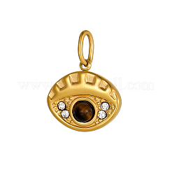 Anhänger aus Edelstahl 304 und Natursteinperlen&nbsp;STAS-OY009-29G