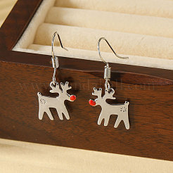 Boucles d'oreilles pendantes en laiton émaillé de Noël pour femmes&nbsp;WGA2901-01