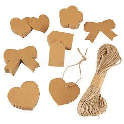 150 Stück Geschenkanhänger aus Kraftpapier in 5 Stilen und gemischten Formen&nbsp;CDIS-TA0001-45