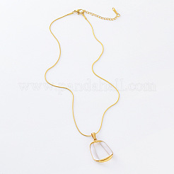 3 collana con ciondolo ovale geometrico intrecciato in acciaio inossidabile e smalto bianco per donna&nbsp;LV4552