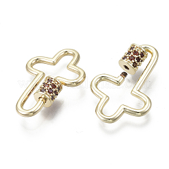 Charmes de verrouillage de mousqueton à vis de zircone cubique micro pave&nbsp;KK-R136-070E-NF