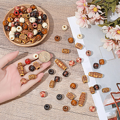 110 lot de 7 perles en plastique et en bois&nbsp;KY-PA0001-18