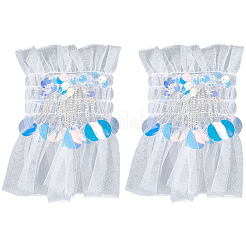Manches amovibles en dentelle de nylon à paillettes&nbsp;AJEW-WH20033-035