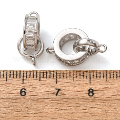 Ösen aus Messing mit klarem Zirkonia-Pavé&nbsp;CU-CBA2907-12P