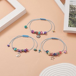 Set di braccialetti con ciondoli luna&nbsp;BJEW-JB09937