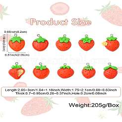 60pcs 10 styles de pendentifs en résine opaque&nbsp;RESI-CJ0004-41