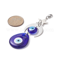 Colgantes de murano de ojo malvado hechos a mano decoraciones&nbsp;HJEW-JM01008-02