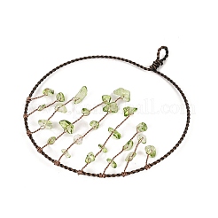 Gros pendentifs enveloppés de fil de cuivre&nbsp;HJEW-K046-01R-01