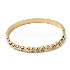 Braccialetti con cerniera in acciaio inossidabile 304 con strass per donna&nbsp;BJEW-B168-03D-G