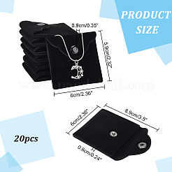 Quadratische Schmuckbeutel aus Samt&nbsp;LS-ABAG-WH0012-05B