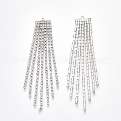 Messing Zirkonia große Kette Quaste Anhänger&nbsp;KK-S348-240P