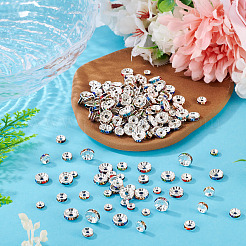 300 Stück 3 Stile Unterlegscheibe Messing Strass Abstandsperlen&nbsp;RB-TA0001-33P