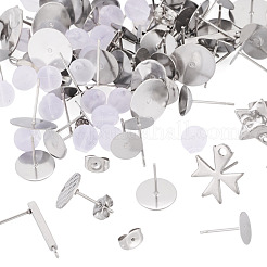 100 pieza de aretes de acero inoxidable 304 con formas mixtas y accesorios&nbsp;STAS-TA0005-88