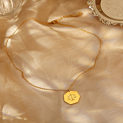 Collane con ciondolo in acciaio inossidabile 304 con costellazione della Bilancia per donna&nbsp;SK1865-1