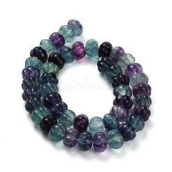 Fili di perline intagliate di fluorite naturale&nbsp;G-L634-O02-02