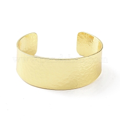 Bracelets à larges manchettes ouvertes en laiton plaqué en rack pour femmes&nbsp;BJEW-D032-06G