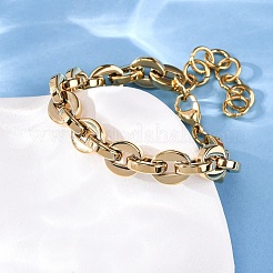 Bracciali a catena ovale in acciaio inossidabile 304 per donna&nbsp;BJEW-Z128-01G-02