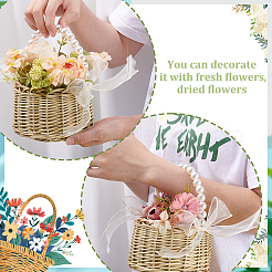 Weidenblumenkörbe mit Henkel&nbsp;DIY-WH0899-431B