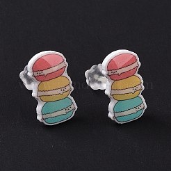 Boucles d'oreilles colorées imitation acrylique alimentaire avec épingles en plastique pour femme&nbsp;EJEW-F293-02A
