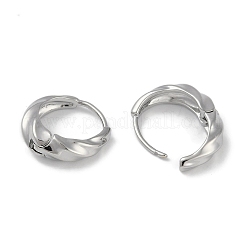 Boucles d'oreilles créoles ondulées en laiton pour femmes&nbsp;EJEW-L292-017P