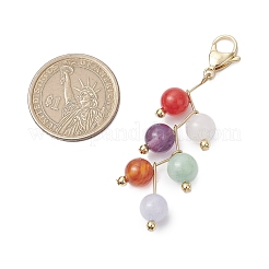 Colgantes de amatista natural redonda&nbsp;HJEW-JM02693
